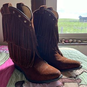 SHYANNE GIRLS' FRINGE SNIP TOE WESTERN BOOTS